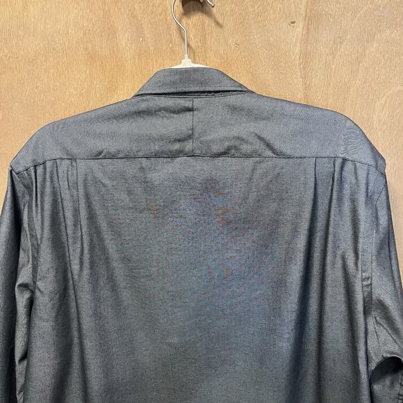 Charles Trywhitt Weekend Dress Button Down Shirt Charcoal Slim Fit Size Large - Picture 4 of 7